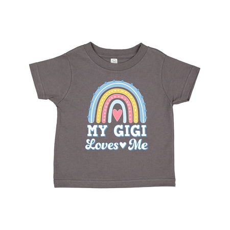 

Inktastic My Gigi Loves Me Retro Rainbow Gift Toddler Toddler Girl T-Shirt