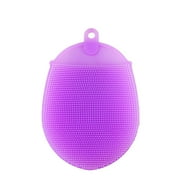 Silicone Bathing Brush Anti-bacterial Shower Scrubber Facial Cleansing Pads (Violet)