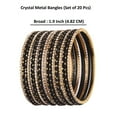 thumbnail image 4 of Efulgenz Indian Bangle Set Rhinestone CZ Plain Metal Bracelet Bangle Jewellery for Women (20 Pcs) Size-2.4, Black, 4 of 6