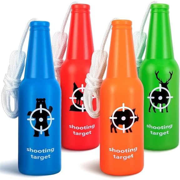 Ebaokuup 4 Pack Bottle Shooting Targets, Hunting Plastic Bottle Targets with Hanging Rope, Portable Bright Color Bottles Target for Indoor Outdoor Gun Range Practice Accessories,4 Pcs