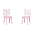 thumbnail image 6 of Coowa Wooden Kids Table and 2 Chairs Set, 3-Piece Toddler Desk with Cute Animal Backrest, Multi-Functional Play & Study Furniture for Bedroom, Preschool or Home Use, Pink & White, 6 of 8