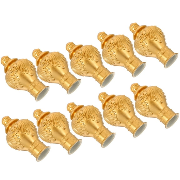 HEMOTON 10pcs Plastic Drapery Rod Finials, Decorative Curtain Rail Caps 26-28mm Window Treatment and Office