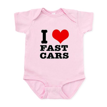

CafePress - I Heart (Love) Fast Cars Infant Bodysuit - Baby Light Bodysuit Size Newborn - 24 Months