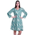 thumbnail image 1 of Moomaya Robe Courte Évasée Imprimée de Designer, Manches Longues, Tunique en Velours, Robes pour Femmes, 1 of 6