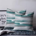thumbnail image 2 of 18x18 Pillow Covers Set of 2, Blue Gray Stripes Throw Pillow Covers Decorative Couch Cushion Case, Watercolor Modern Abstract Minimalist Microfiber Square Pillowcases for Bedroom Car Living Room, 2 of 7