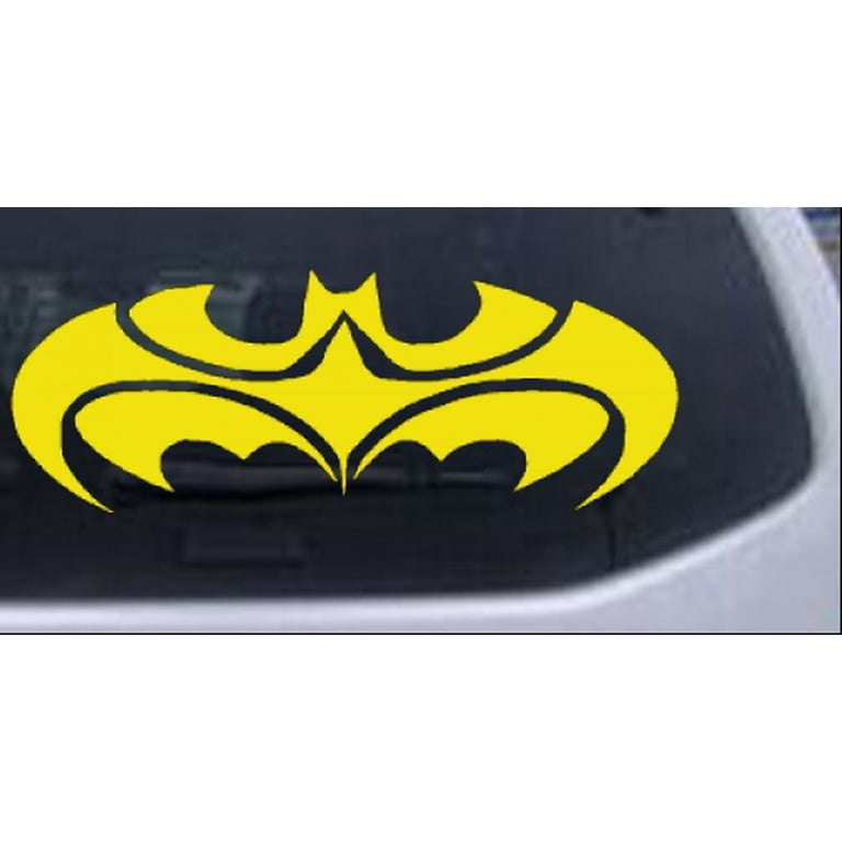 Tribal Batman Car or Truck Window Laptop Decal Sticker Yellow 12in X 4.6in  