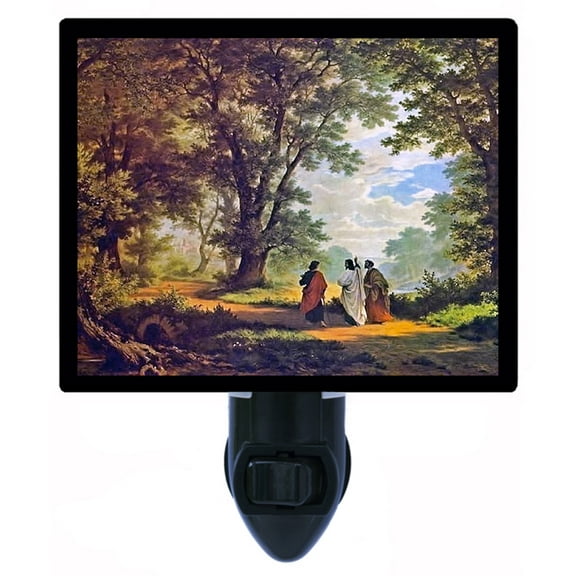 Night Light - The Road to Emmaus. | Religious Theme, Includes Free Switchable Insert, 4W Bulb, E12 Base
