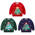 thumbnail image 4 of BULLPIANO Toddler Boy Girl Ugly Christmas Sweaters Crewneck Long Sleeve Pullover Winter Warm Xmas Pullover Jumper, 4 of 8