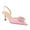 Pink, variant on XYD Women Crystal Pointed Toe Slingback Pumps Gauze Mesh Low Heel Shoes Gorgeous Prom Wedding Sandals Size 7 White
