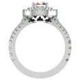 thumbnail image 3 of Pear Cut Pink Morganite Double Halo Engagement Ring Split Shank 14K White Gold 2.75 CT TW (G,SI), 3 of 5