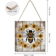 thumbnail image 2 of Bee And Flower Wooden Sign MDF Hanging Wood Plaques for Home Office Funny Bathroom Decor Bee Decorations For Home 12x12 Inch, 2 of 8