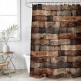 thumbnail image 4 of Western Barn Door Bathroom Shower Curtains with 12 Hooks Waterproof Shower Curtain for Stalls and Bathtubs Vintage Farmhouses Wooden Door Brown Decorative Bathroom Privacy Curtain 36x72 Inches, 4 of 9
