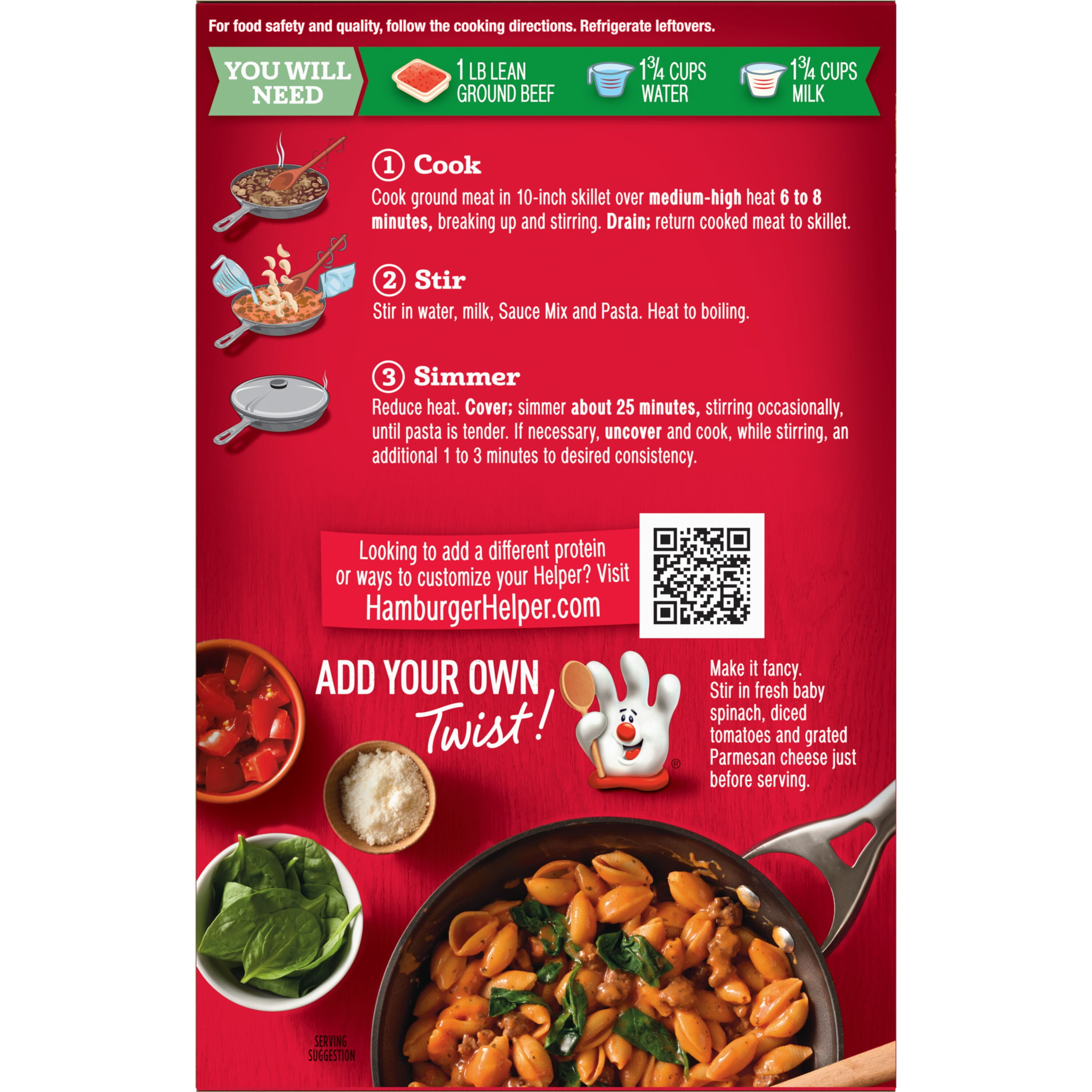 (8 pack) Hamburger Helper Pasta Cheesy Italian Shells, 6.1 Ounces Box