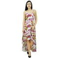 thumbnail image 3 of Bimba Women Asymmetrical Hem Spaghetti Straps Sundress Long Summer Beach Dresses, 3 of 9