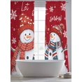 thumbnail image 4 of Red Snowman Christmas Sheer Curtains 96 Inch Length 2 Panels Set, Snowflake Xmas Voile Window Treatment Semi Sheer Long Curtains Drapes for Bedroom/Living Room/Kitchen 52"x96"x2, 4 of 7