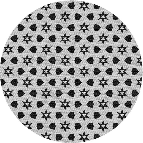 Ahgly Company Indoor Round Patterned Gray Dolphin Gray Area Rugs, 5' Round