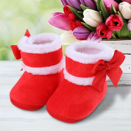 

FZM Christmas Baby Girls And Boys Warm Shoes Soft Booties Soft Comfortable Boots Toddler Warming And Fashion Snow Boots