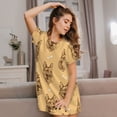thumbnail image 3 of Fotbe German Shepherd Dog Pattern Women's Cotton Nightgown Sleepwear Short Sleeves Shirt Casual Print Sleepdress, 3 of 6