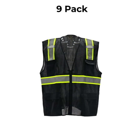 

Radyan Multi-Pocket Safety Vest 100% polyester 9 Pack