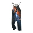 thumbnail image 5 of MKOSPLRT Jumpsuits for Girl Summer V Neck Spaghetti Strap Jumpers Casual Graphic Harem Long Overalls Loose Fit Jumpsuits with Pocket, 5 of 6