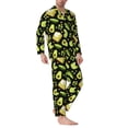 thumbnail image 2 of Lsque Avocado Toast Pattern Long Sleeve Pajama Set for Men - Soft 2-Piece Sleepwear and Loungewear Set with Pockets, Comfy Nightwear-Large, 2 of 7