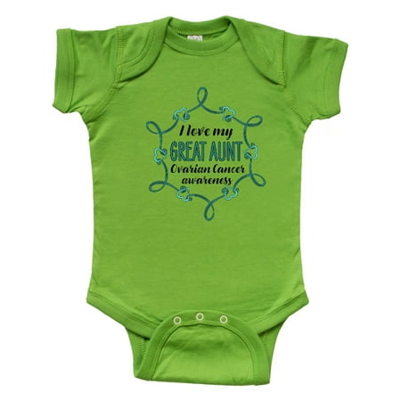 

Inktastic I Love My Great Aunt Ovarian Cancer Awareness Gift Baby Boy or Baby Girl Bodysuit