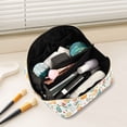 thumbnail image 2 of FORMRS Makeup Bag Travel Cosmetic Organizer for Women Fold Flat Zipper Pouch with Handle, Floral Easter Eggs, 2 of 8