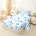 thumbnail image 2 of Erosebridal Cute Blue Bowtie Kids Twin Sheet Sets,Dreamy Princess Heart Print Bedding For Girls 3pcs, 2 of 6