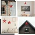 thumbnail image 6 of 3PCS 5.3" Rustic Red Metal Barn Star Western Texas Stars Iron Pendant Wall Art Decoration Indoor Outdoor Hanging Tin Star Country Primitive Vintage Star Ornaments, 6 of 6