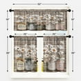 thumbnail image 3 of Farmhouse Floral Kitchen Window Curtains Valance and Tier Set 36 Inch, Daisy Rustic Vintage Flower Inspirational 3 Piece Window Treatment Tiers Kitchen Decor Country Wooden Drapes, 3 of 6