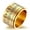 Gold, variant on Rotatable Blue Luminous Display of Arabic Numerals Time Titanium Steel Ring 7-12