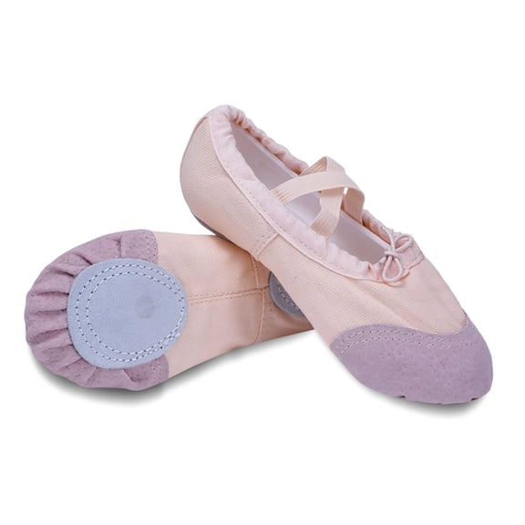 Girls Ballet Shoes Dance Slippers with Drawstring, Professional Ballet Flats for Kids Gymnastics Training Shoes