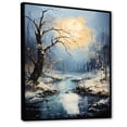 thumbnail image 2 of Designart "Winter'S Moonlit Silhouettes II" Tree Oak Floater Framed Wall Art Prints, 2 of 5
