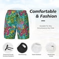 thumbnail image 3 of Naloa Turtles Print Men Swim Trunks with Compression Liner ,Board Shorts,Men's Swim Shorts with Drawstring and Elastic Waistband-3X-Large, 3 of 6