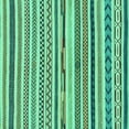 thumbnail image 1 of Ahgly Company Machine Washable Indoor Square Abstract Turquoise Blue Modern Area Rugs, 5' Square, 1 of 4