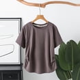 thumbnail image 2 of Yuyuzo Womens Plus Size Tops Short Sleeve Crew Neck Basic Shirts Side Ruched Dressy Casual Blouses, 2 of 3