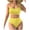 Yellow, variant on Women Swimsuits Women's High Waisted Bikini Swimwear Two Piece Tummy Sporty Swimsuits High Cut Summer Beach Vacation Bathing Suits Yellow S
