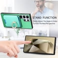 thumbnail image 4 of Phone Case for Samsung Galaxy S24 Ultra, Ultra Slim Phone Grip Ring Stand PU Leather Detachable Magnetic Credit Card Holder Drop Protective Case Cover Compatible with Samsung Galaxy S24 Ultra, Green, 4 of 8