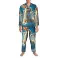 thumbnail image 3 of Balery Cute Angel Winged Rabbit Pijama para Hombre de Dos Piezas con Manga Larga, Conjunto de Dormir y Descanso Suave con Bolsillos-Large, 3 of 7