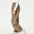 thumbnail image 3 of Rolanko Parachute Pants for Girls Y2K Cargo Trousers with Pockets Harajuku Jogger Pants, 3 of 7