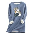 thumbnail image 1 of Mujer Vintage Loungewear Manga Larga Lindo Gato Estampado Blusa Otoño Polar Sudadera Top Odeerbi ODB113112, 1 of 4