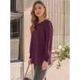 thumbnail image 6 of Womens Long Sleeve Tops Dressy Casual Shirts Pleated Crewneck Basic Blouses Fall Trendy Outfits, 6 of 6