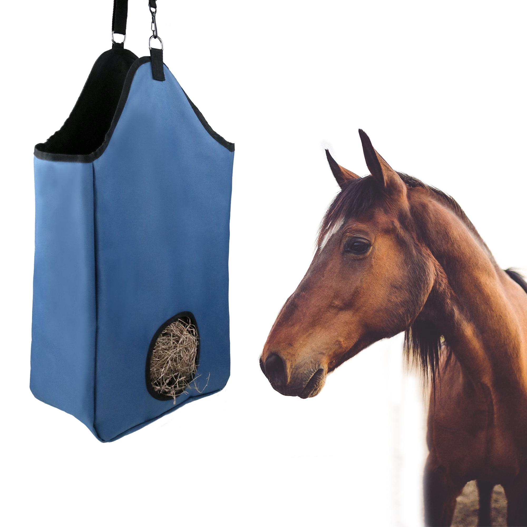 DSstyles Hay Bags for Horses, Durable Oxford Horse Hay Bag with Metal Snap Fastener, Hanging Hay