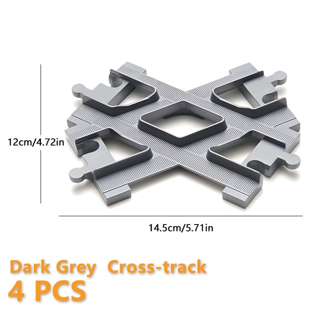Série de Rails Compatible avec DUPLO 10874 10872 10882 Grands Accessoires de Briques Extension de Rails Courbés Droits pour Enfant DIY 4 Pcs Rail Croisé
