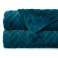 thumbnail image 3 of Chanasya Soft Faux Fur Embossed Throw Blanket - Solid Color Fuzzy Double Layered Super Soft Cozy Plush Elegant Throw - for Bed Couch and Living Room (50x65 Inches) Teal Blanket, 3 of 7