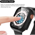 thumbnail image 2 of (2 Pack) Compatible with Apple Watch Case 41mm, Built-in Tempered Glass Screen Protector, Ultra-Thin Bumper Case Compatible for iWatch Series 7, Black, 2 of 5