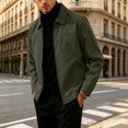 thumbnail image 4 of Men's Zip Up Casual Jacket Lapel Collar Fully Lined Long Sleeve Coat with Pockets Spring Fall Outfits Daily Outerwear, 4 of 6