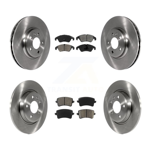Transit Auto Front Rear Disc Brake Rotors and Semi-Metallic Pads Kit for Car Audi Q5 A4 Quattro A5 K8S-101417