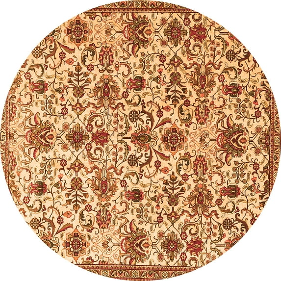 Ahgly Company Indoor Round Persian Orange Traditional Area Rugs, 4' Round