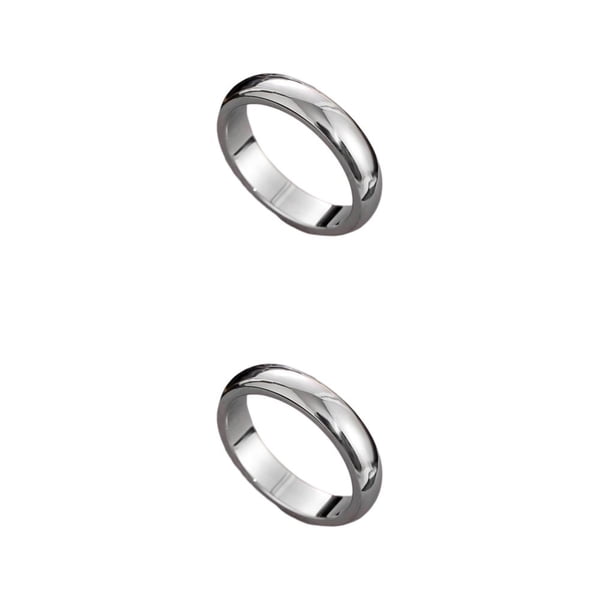 Qarigey Mujeres Hombres Partido Anillo Parejas Amantes Aleación Estilo moderno Anillos Diseño simple Decoración Joyería Regalo de Plata Talla 4 2Conjunto